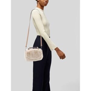 Maje‎ Faux-Fur Satchel Crossbody Cream Bag
